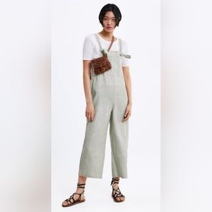 Zara linen blend jumpsuit SMALL